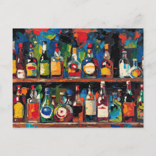 "Bar Shelf Bottle Collection" (Stijl 7) Feestdagenkaart