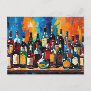 "Bar Shelf Bottle Collection" (Stijl 9) Feestdagenkaart