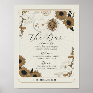 Bar Teken Tarot Teken Huwelijksreceptie Halloween Poster