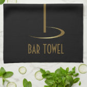 Bar Towel Gold Martini Glass Theedoek (Gevouwen)