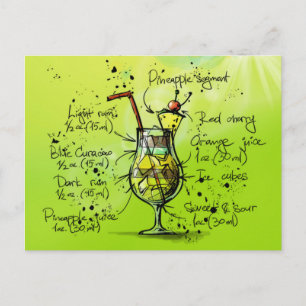 Bar Tropisch cocktailrecept Briefkaart