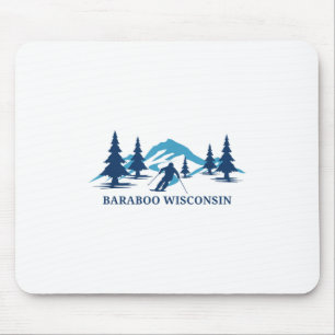 Baraboo Wisconsin Ski Resort Skiën Skiër T-shirt_ Muismat