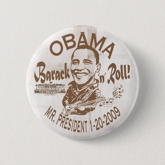 Barack and Roll 2009 Inauguration Button (Voorkant)