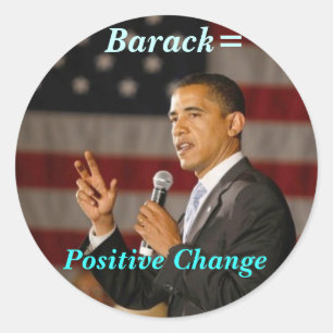Barack = autocollant Changement positif