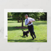 Barack & Bo Obama Briefkaart (Voorkant / Achterkant)