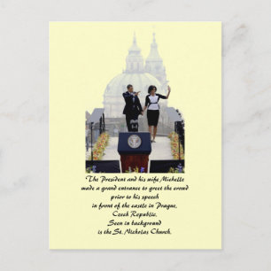 Barack en Michelle in Praag Briefkaart