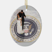 Barack en Michelle Obama Keramisch Ornament (Rechts)