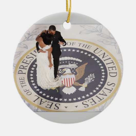 Barack en Michelle Obama Keramisch Ornament (Voorkant)