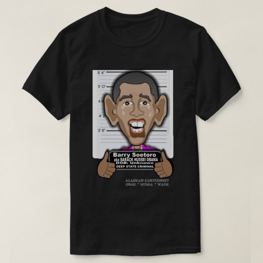 BARACK HUSSEIN OBAMA AKA BARRY SOETORO T-SHIRT (Design voorkant)