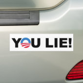 Barack Hussein Obama "JULLIE LIE!" bumpersticker (Op auto)