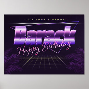 Barack Name Vornaam retro Poster Geburtstag
