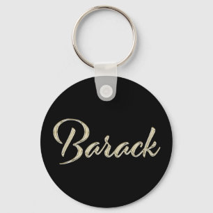 Barack Name whitegold Button Schlüsselanhänger Sleutelhanger