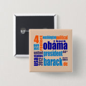Barack Obama 2012 Label Cloud Button (Voorkant /achterkant)
