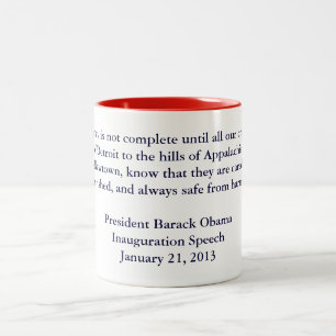 Barack Obama 2013 Inauguration Speech Tweekleurige Koffiemok
