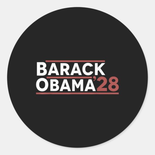 Barack Obama 2028 Ronde Sticker (Voorkant)