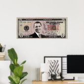 Barack Obama $3 Bill Poster (Thuiskantoor)