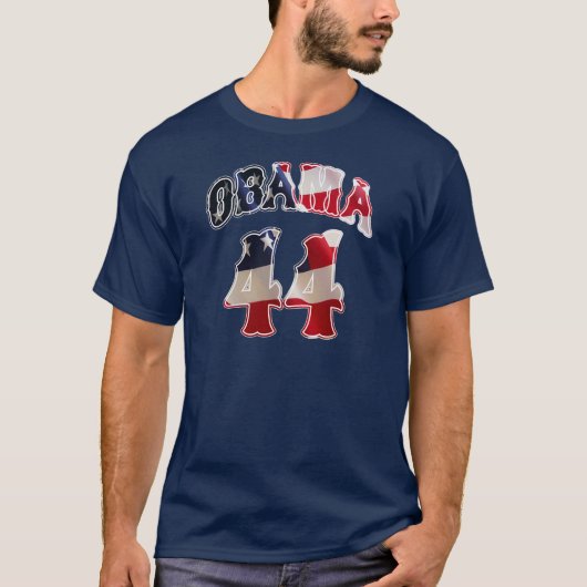 Barack Obama 44 vlag onder shirt (Voorkant)