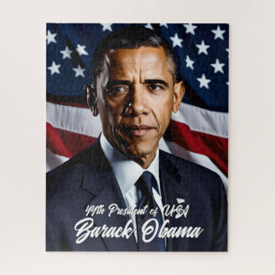 Barack Obama 44e President & Amerikaanse vlag Legpuzzel