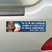 Barack Obama - aardbeving Bumpersticker (Op auto)