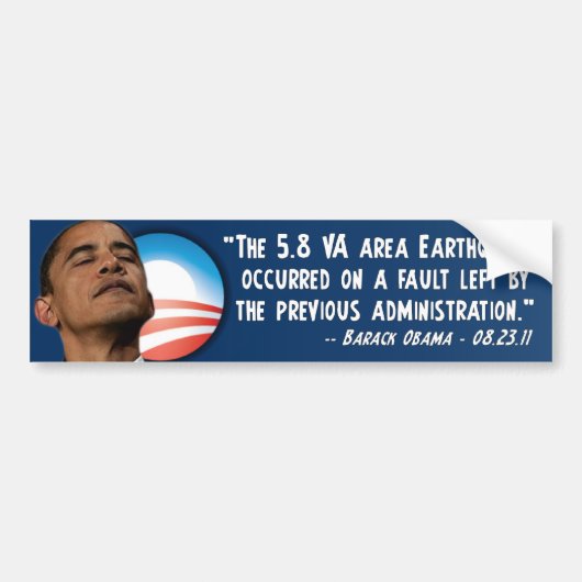Barack Obama - aardbeving Bumpersticker (Voorkant)