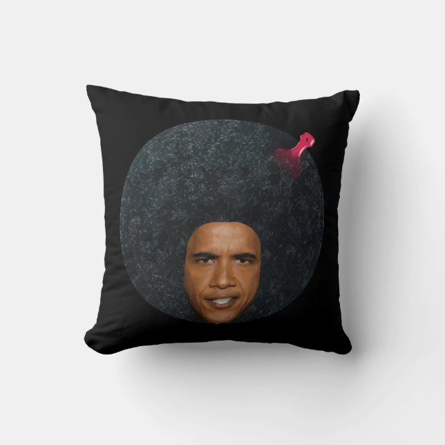 Barack Obama Afro Portrait Stencil Kussen (Voorkant)