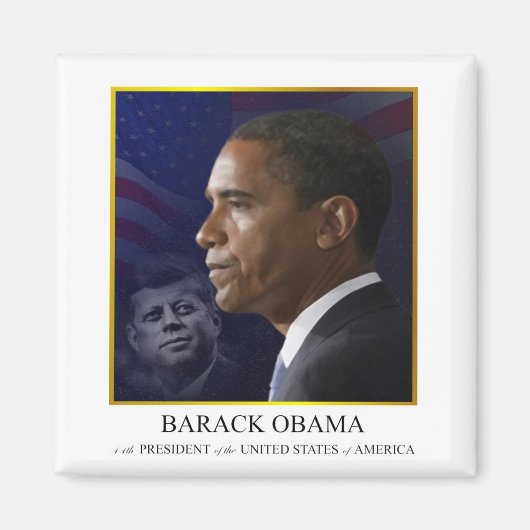 Barack Obama avec JFK - Magnet (Devant)