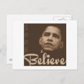 Barack Obama Believe Briefkaart (Voorkant / Achterkant)