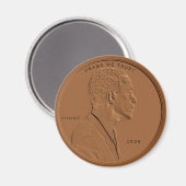 Barack Obama Bronze Penny Circulaire Magnet (Recto/Verso)