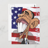 Barack Obama Caricature Carte postale (Devant / Derrière)