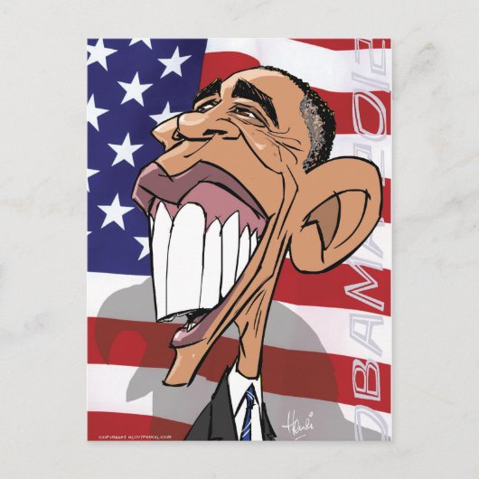 Barack Obama Caricature Carte postale (Devant)