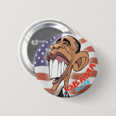 Barack Obama Cartoon Caricature Button (Voorkant /achterkant)