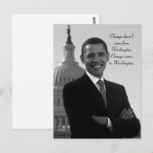 Barack Obama Change Briefkaart (Voorkant / Achterkant)