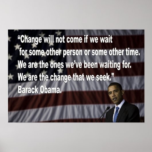 Barack Obama Change quote Poster (Voorkant)