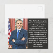 Barack Obama Citation Carte Postale (Devant / Derrière)