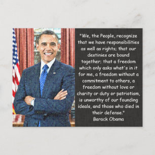 Barack Obama Citation Carte Postale