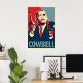 Barack Obama - Cowbell : OHP Poster (Bureau à domicile)
