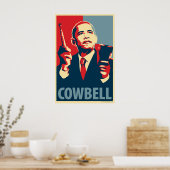 Barack Obama - Cowbell : OHP Poster (Cuisine)