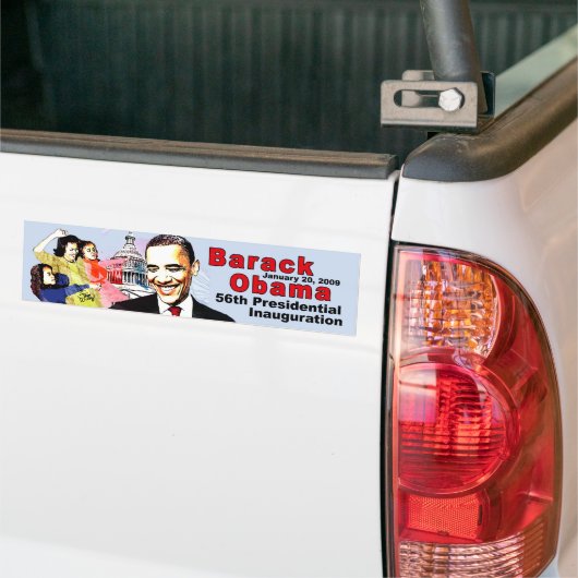 BARACK OBAMA EN FAMILIE BUMPERSTICKER (Op Truck)