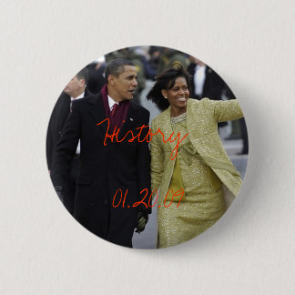 Barack Obama en Michelle Inauguration Day 1/20/09 Ronde Button 5,7 Cm