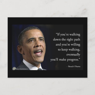 Barack Obama en zijn ‘Making Progress’ Briefkaart