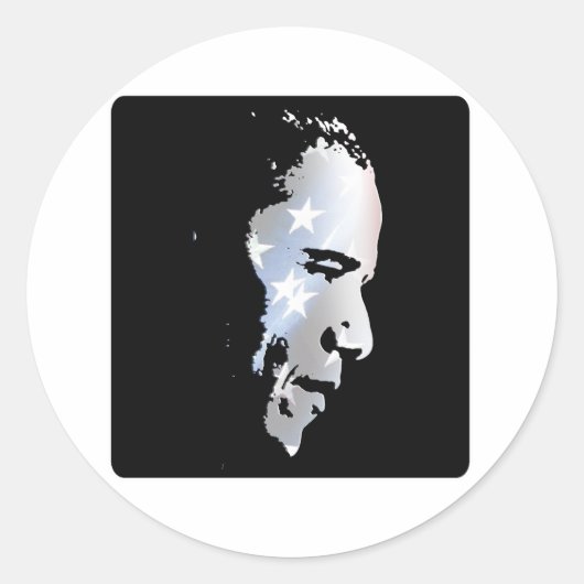 Barack Obama Face Ronde Sticker (Voorkant)