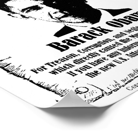 Barack Obama Gezocht Poster (Hoek)