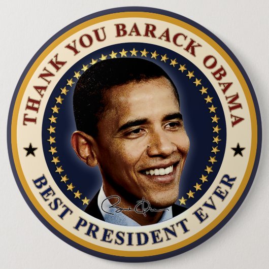 Barack Obama, het beste President ooit Ronde Button 6,0 Cm (Voorkant)