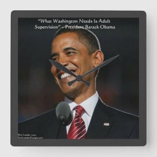 Barack Obama Humor Quote Wandklok Vierkante Klok