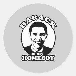 Barack Obama is mijn huisjongen Ronde Sticker