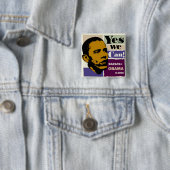 Barack Obama: "Ja, dat kunnen we!" Knoop Vierkante Button 5,1 Cm (In situ)