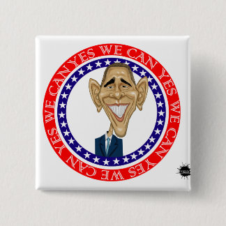 Barack Obama Ja we kunnen Vierkante Button 5,1 Cm