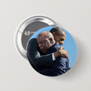 Barack Obama & John Lewis Hugging Ronde Button 5,7 Cm