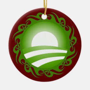 barack obama : logo in de stammenwereld keramisch ornament
