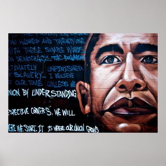 Barack Obama Mural & Speech, Brooklyn, New York Poster (Voorkant)